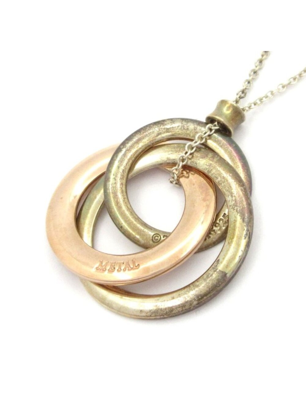 Tiffany & Co Necklace Circle Silver Pink Gold